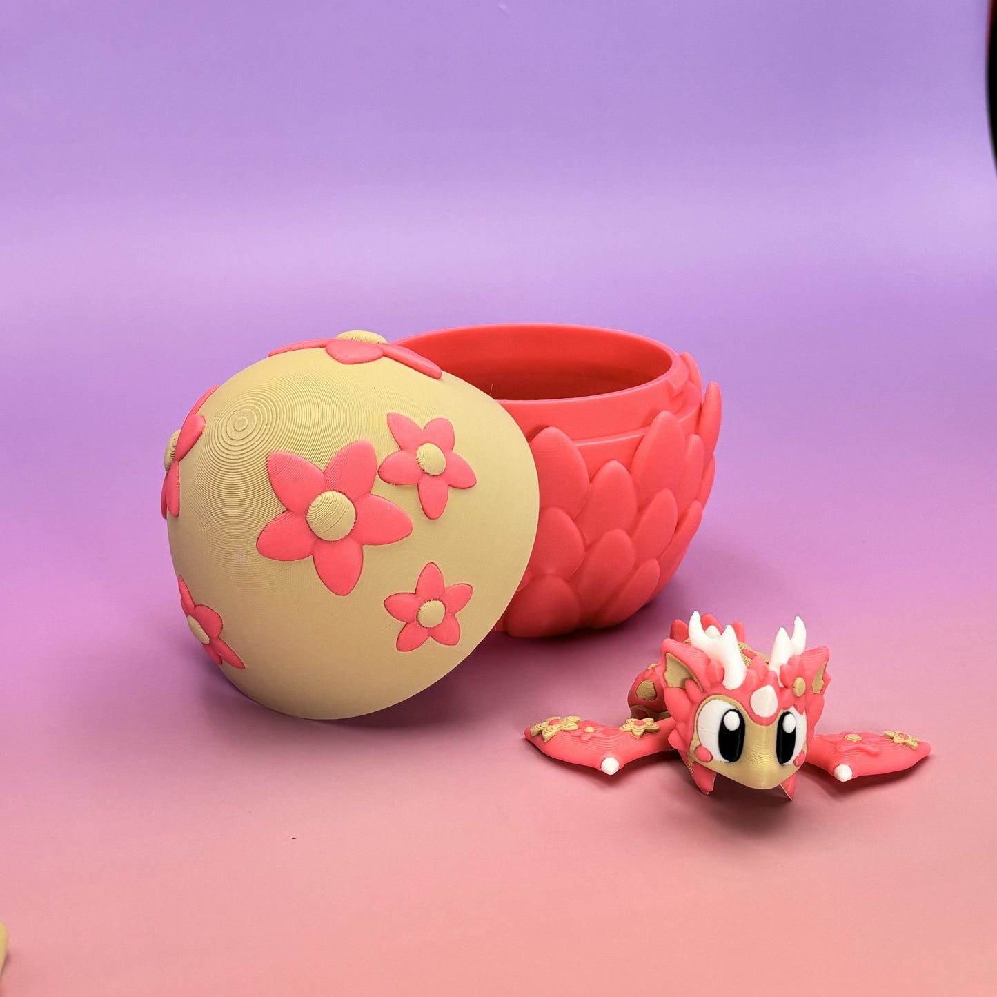 Spring Blossom Dragon Egg with Adorable Baby flexi Dragon – Fantasy Collectible