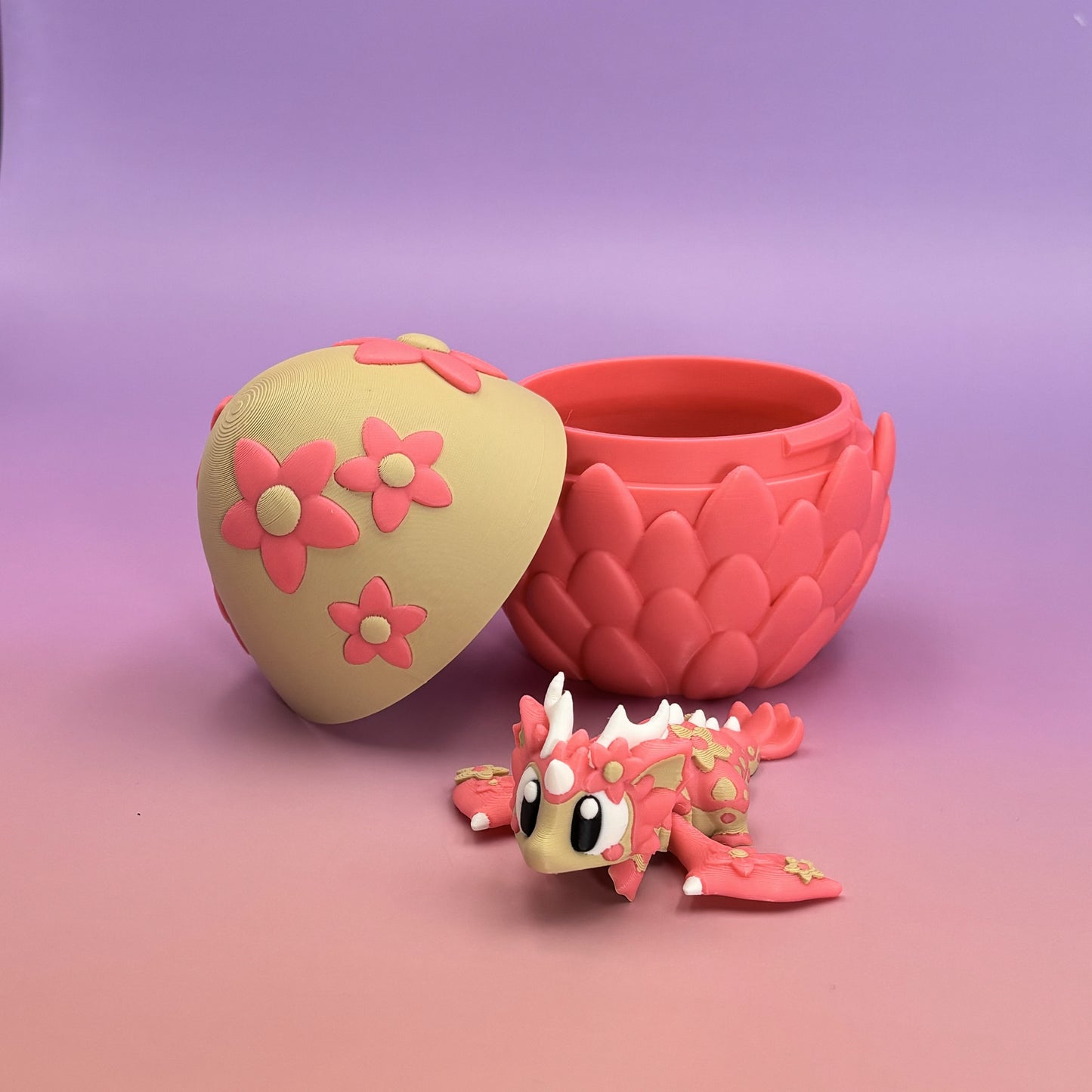Spring Blossom Dragon Egg with Adorable Baby flexi Dragon – Fantasy Collectible