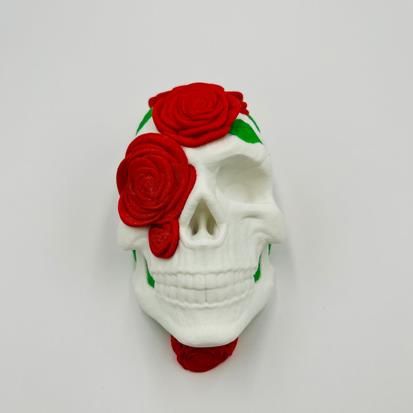 Rose-Embellished Skull – Wall Art or Table Display (Hardware Included)