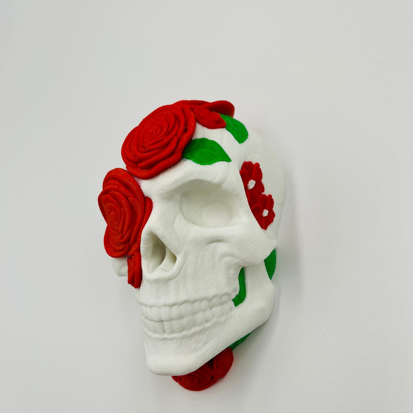 Rose-Embellished Skull – Wall Art or Table Display (Hardware Included)