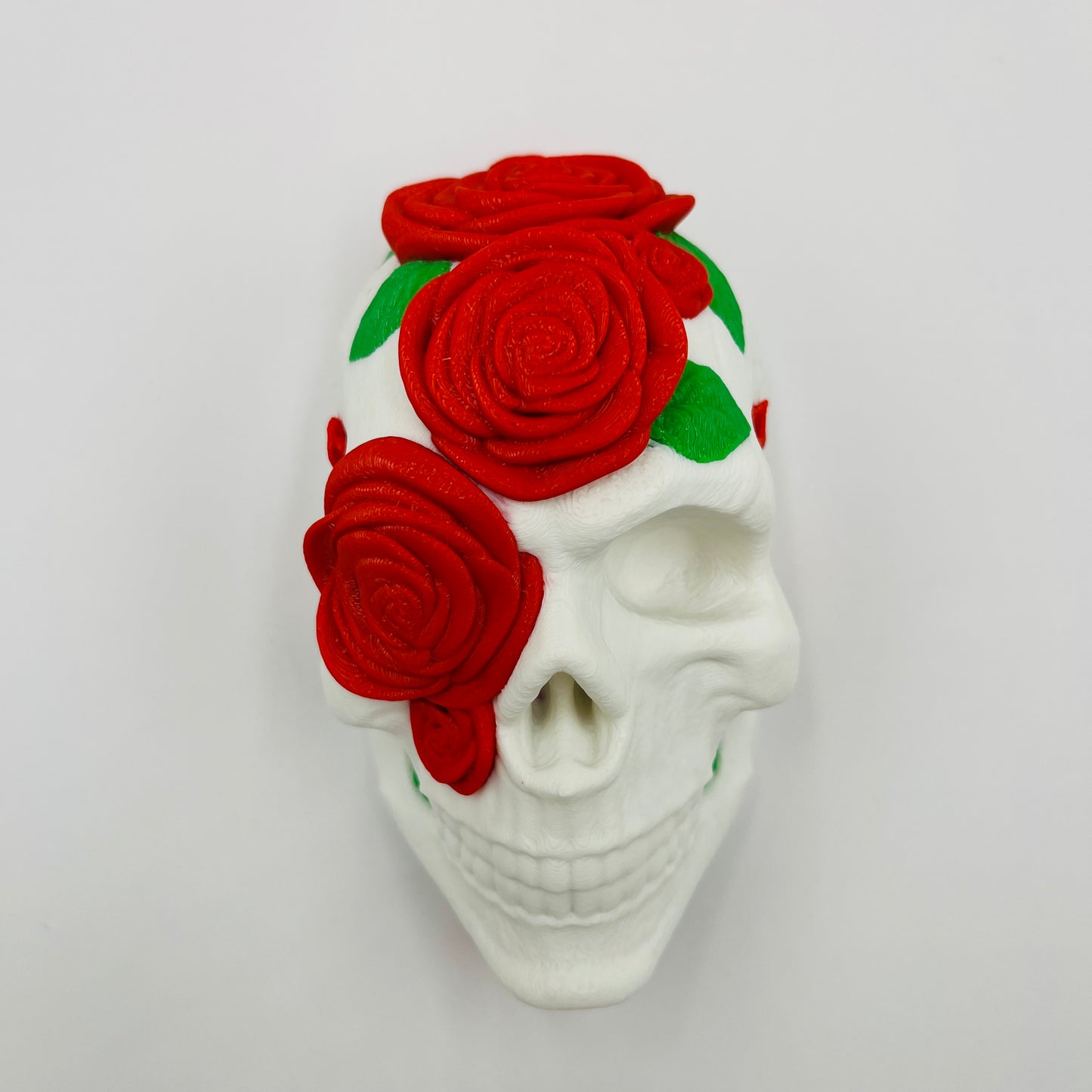 Rose-Embellished Skull – Wall Art or Table Display (Hardware Included)