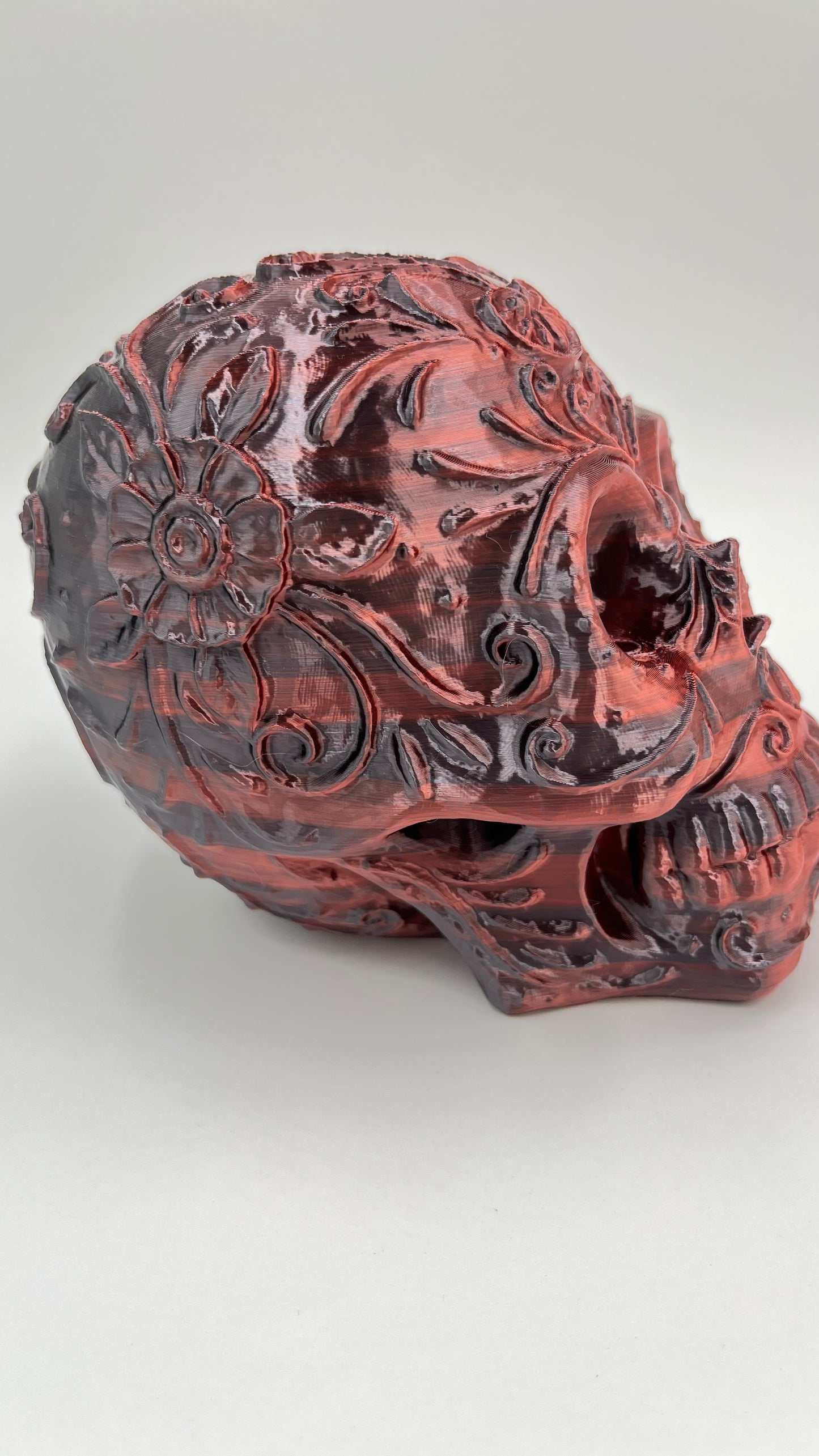 Skeleton Head Sculpture – Copper or Silver Silk Finish