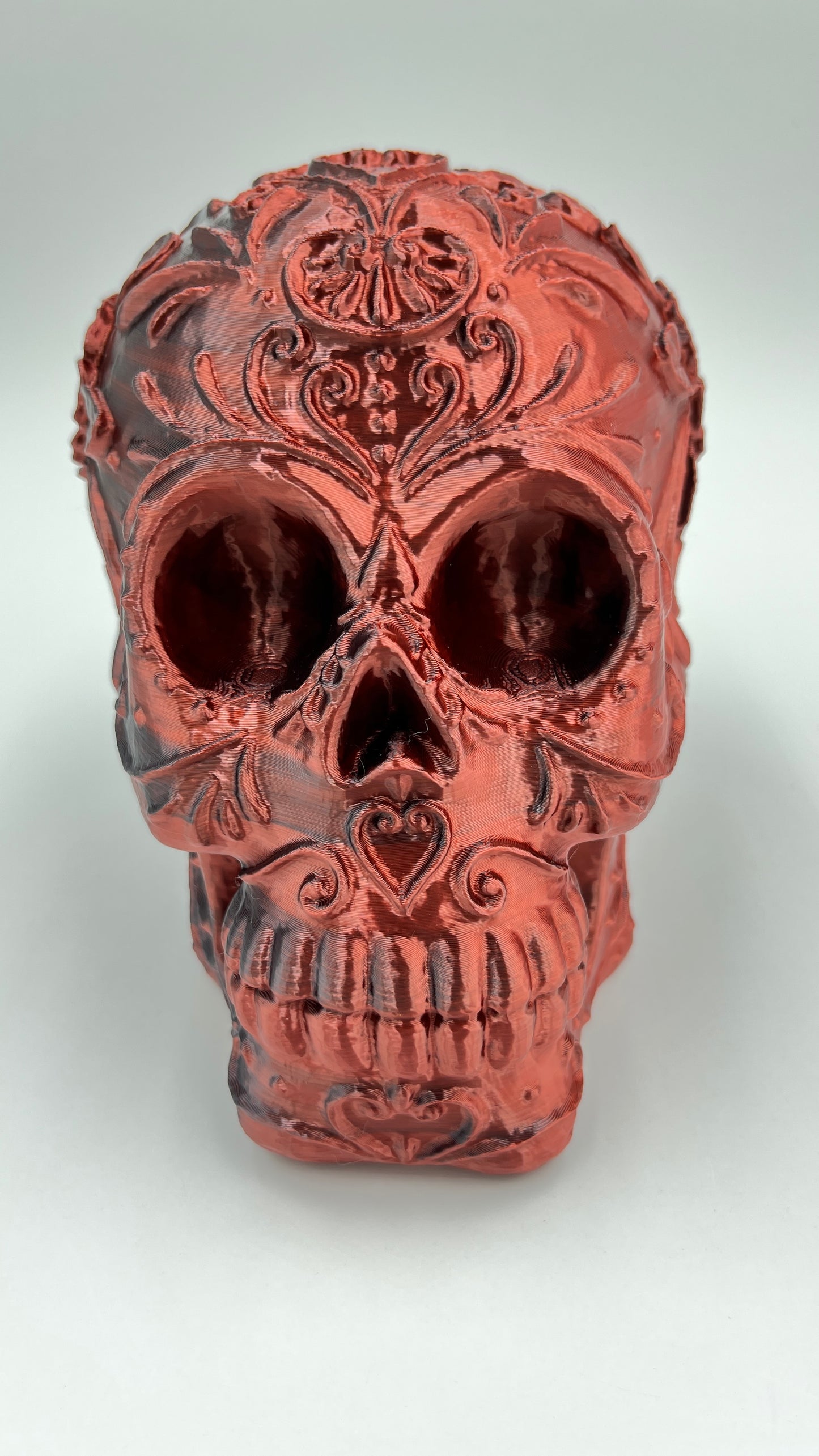 Skeleton Head Sculpture – Copper or Silver Silk Finish