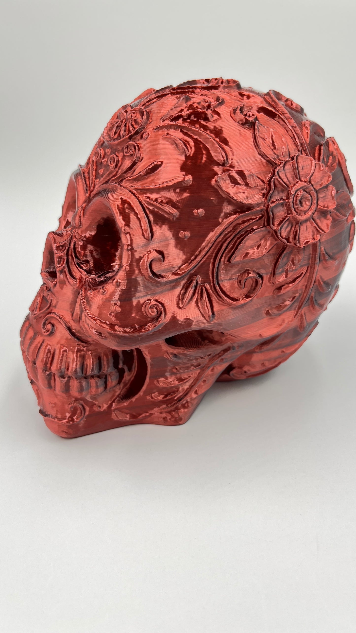 Skeleton Head Sculpture – Copper or Silver Silk Finish