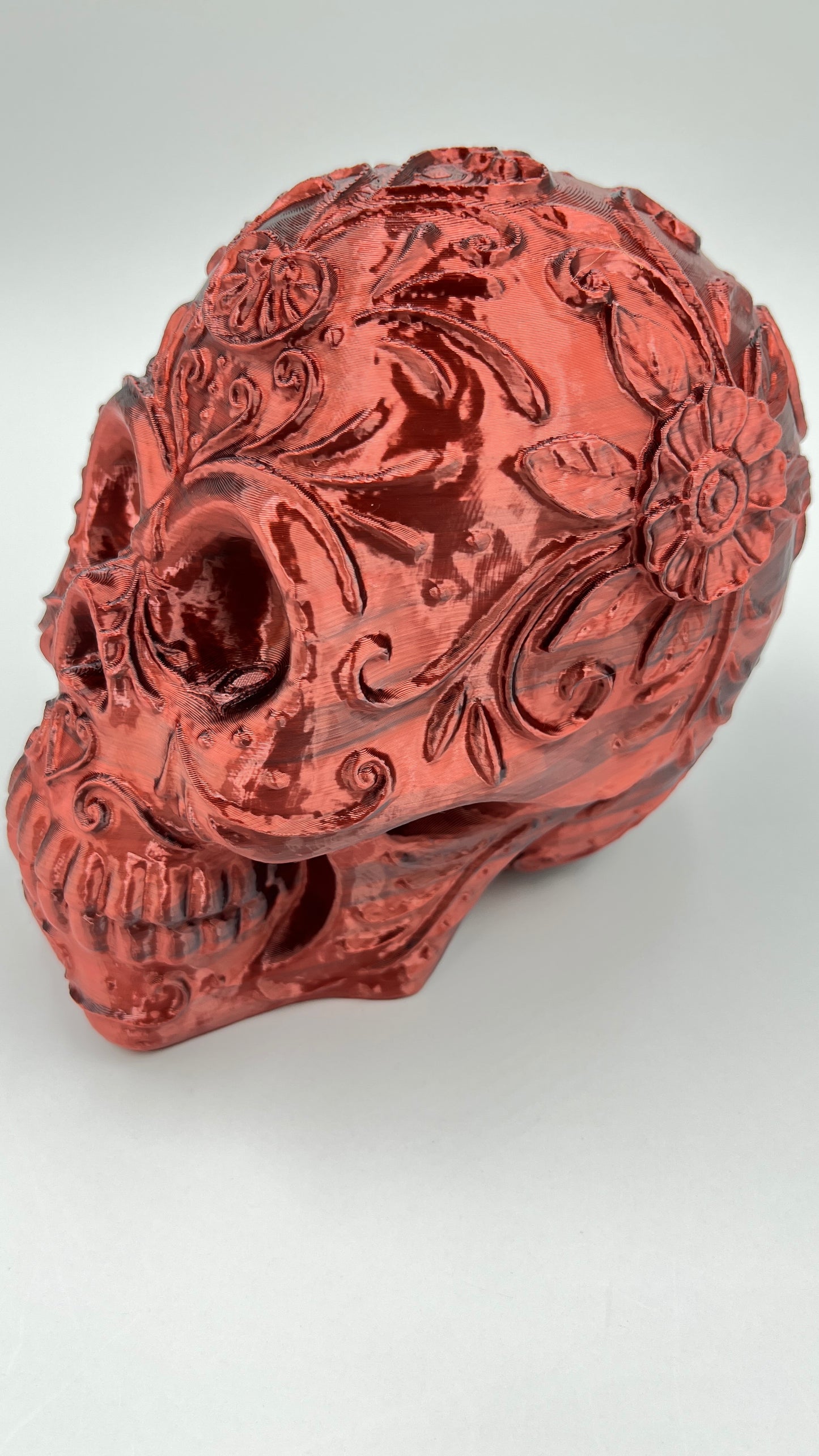 Skeleton Head Sculpture – Copper or Silver Silk Finish