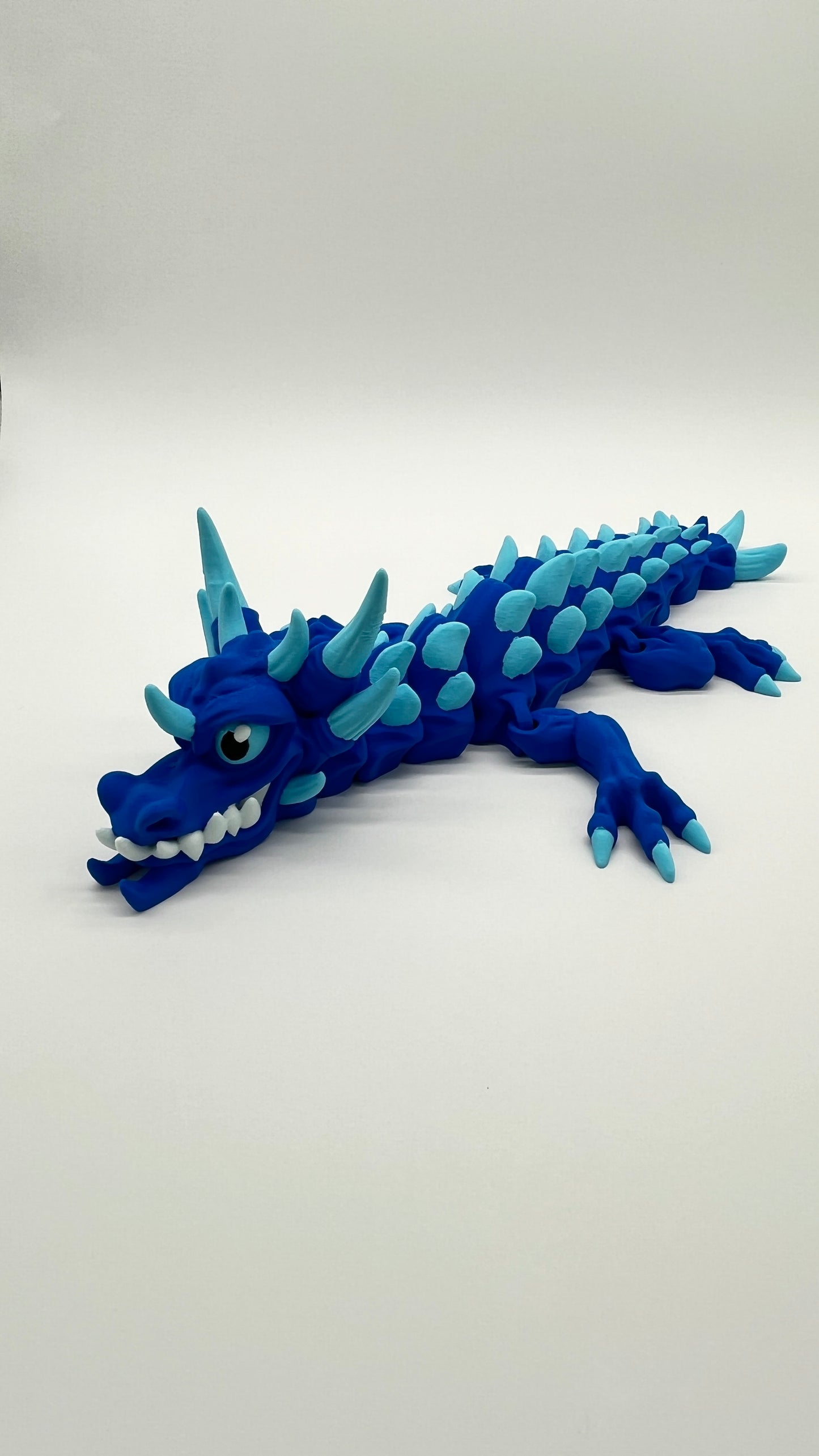 Venom-Drake Dragon (Blue & Ice-Blue) – Articulated Shelf Dragon