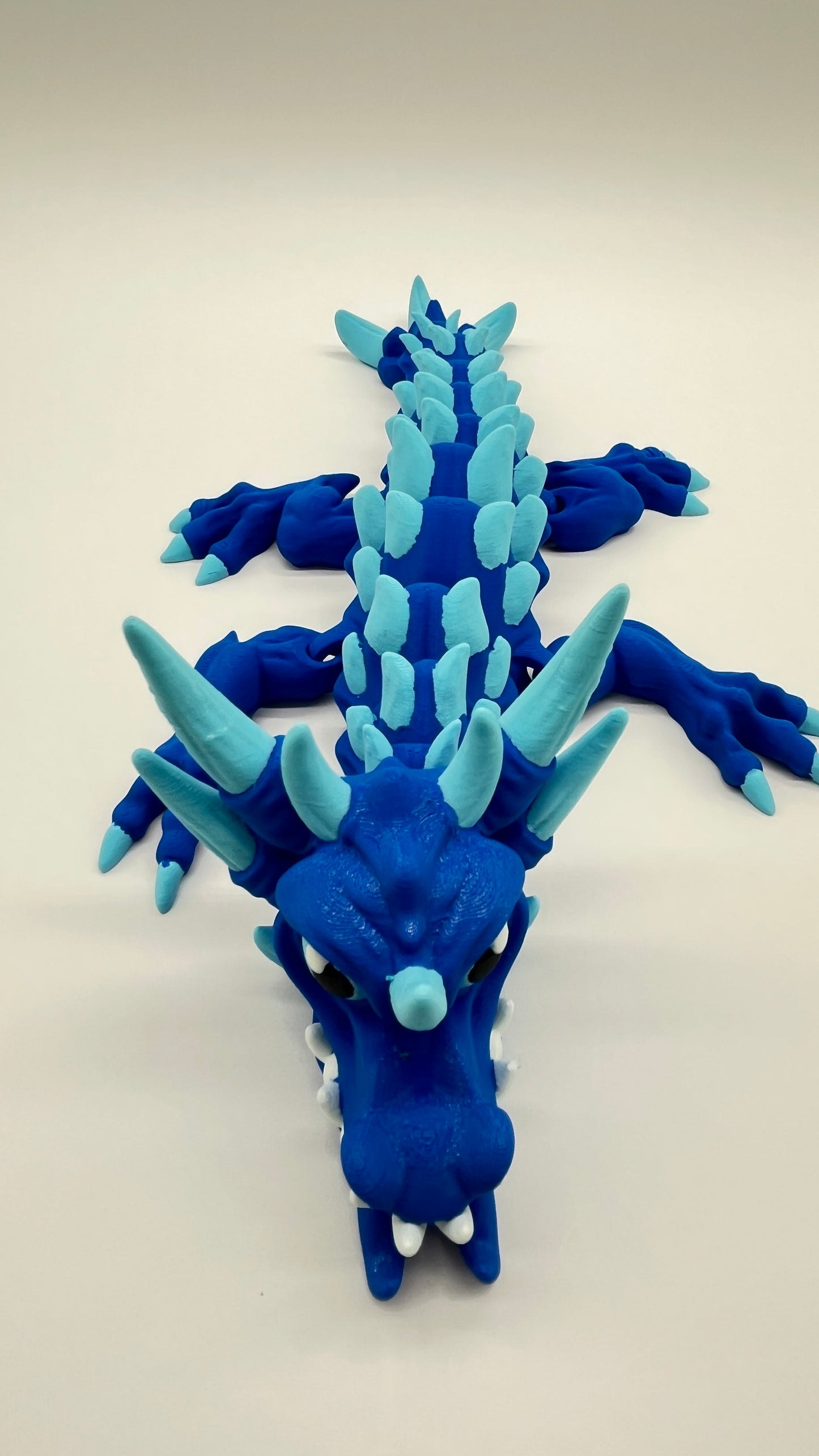 Venom-Drake Dragon (Blue & Ice-Blue) – Articulated Shelf Dragon