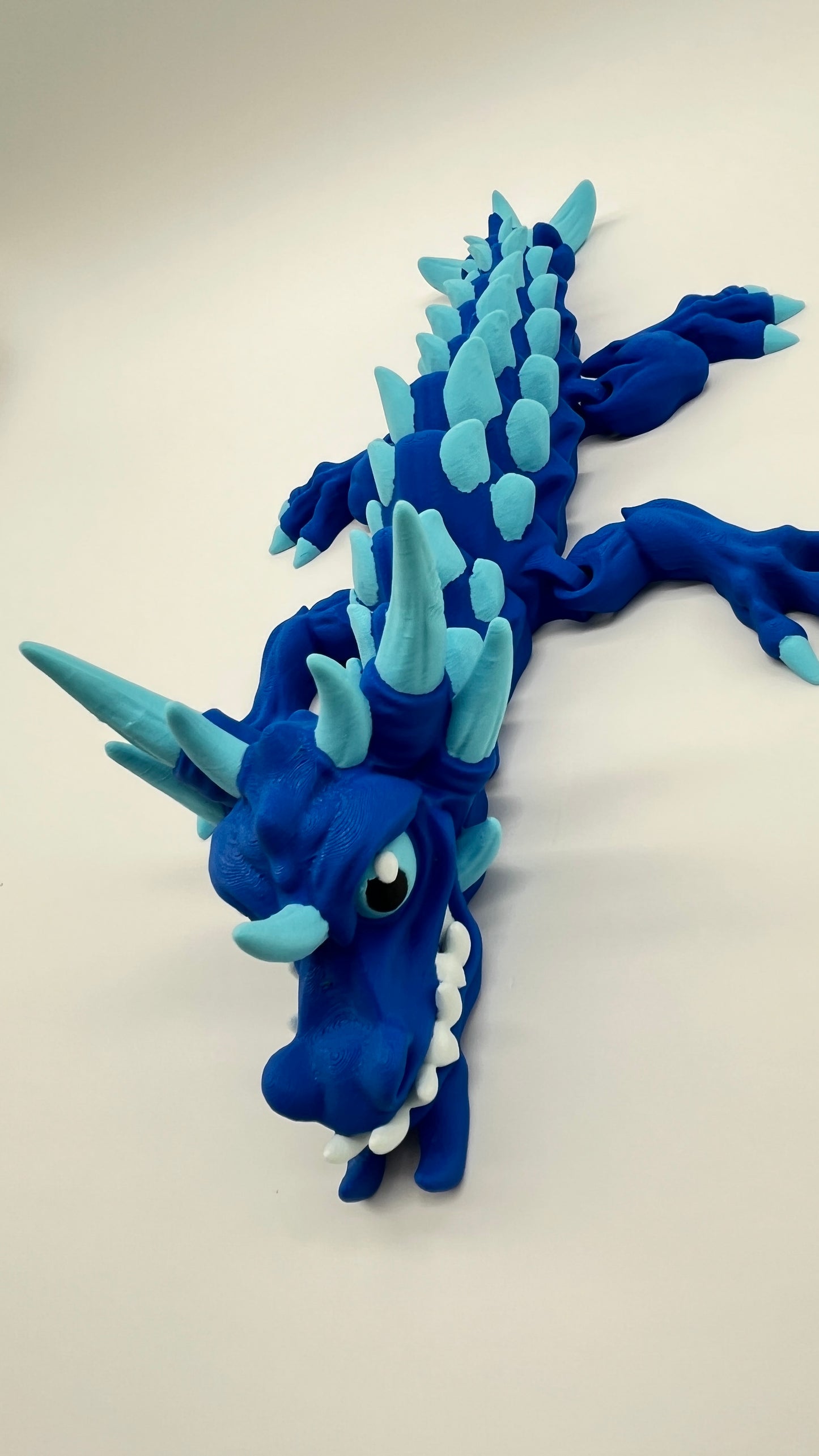 Venom-Drake Dragon (Blue & Ice-Blue) – Articulated Shelf Dragon