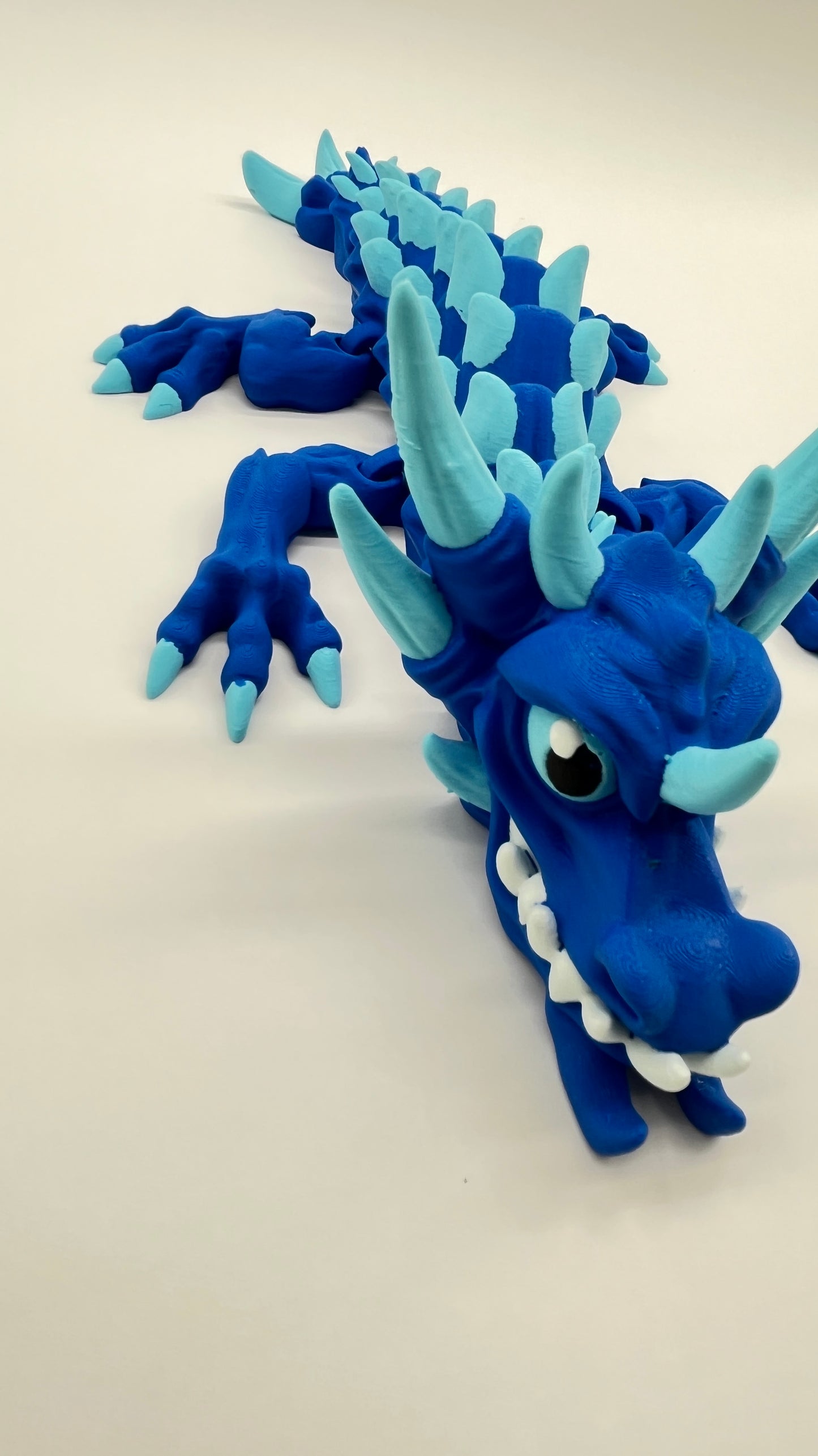 Venom-Drake Dragon (Blue & Ice-Blue) – Articulated Shelf Dragon