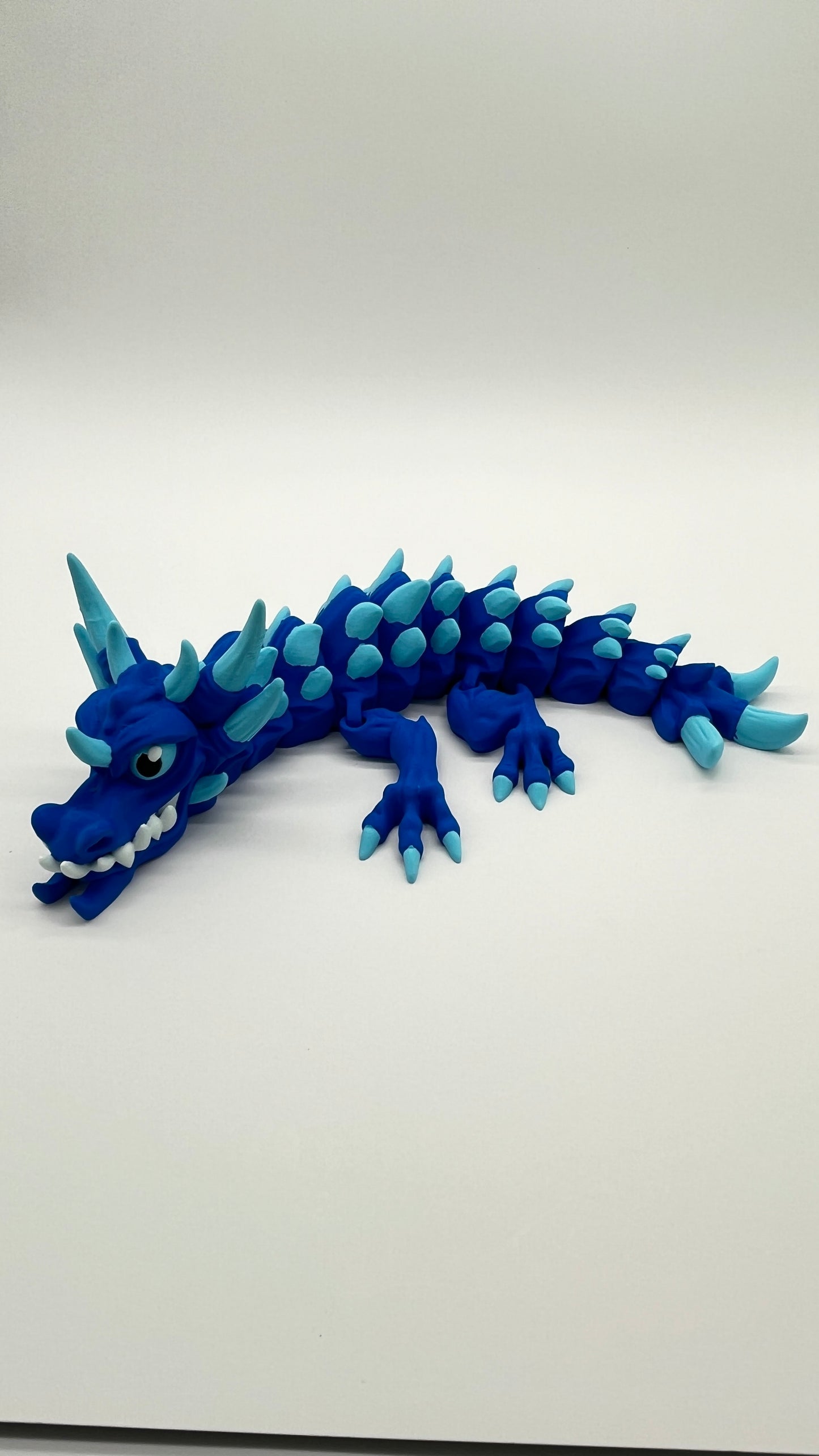 Venom-Drake Dragon (Blue & Ice-Blue) – Articulated Shelf Dragon