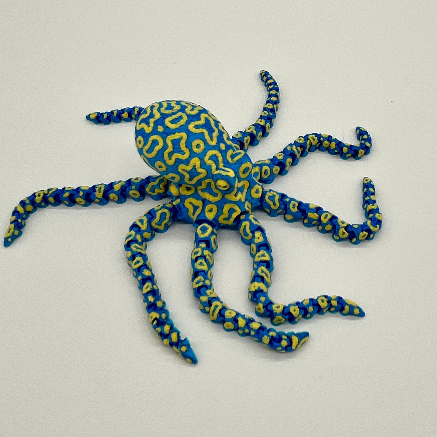 Mini Blue & Yellow Ringed Octopus (Poseable) Figurine