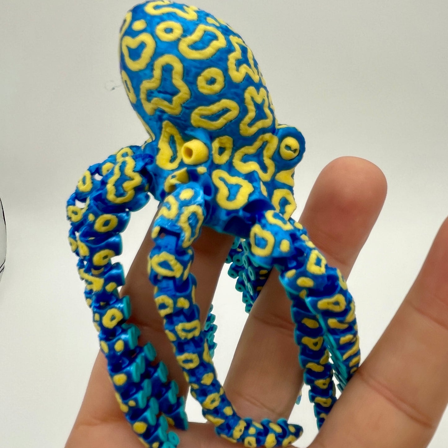 Mini Blue & Yellow Ringed Octopus (Poseable) Figurine