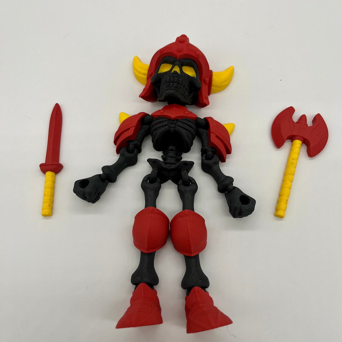 Skeleton Knight – Flexi Pose Figure with Sword & Axe Black Skeleton