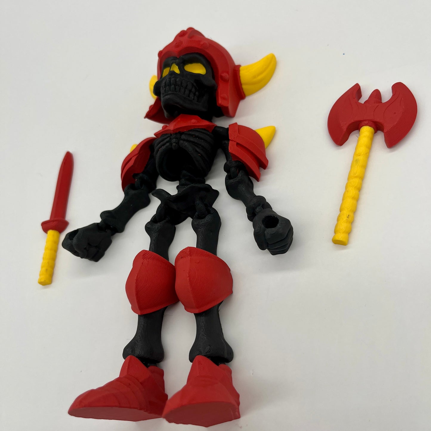 Skeleton Knight – Flexi Pose Figure with Sword & Axe Black Skeleton