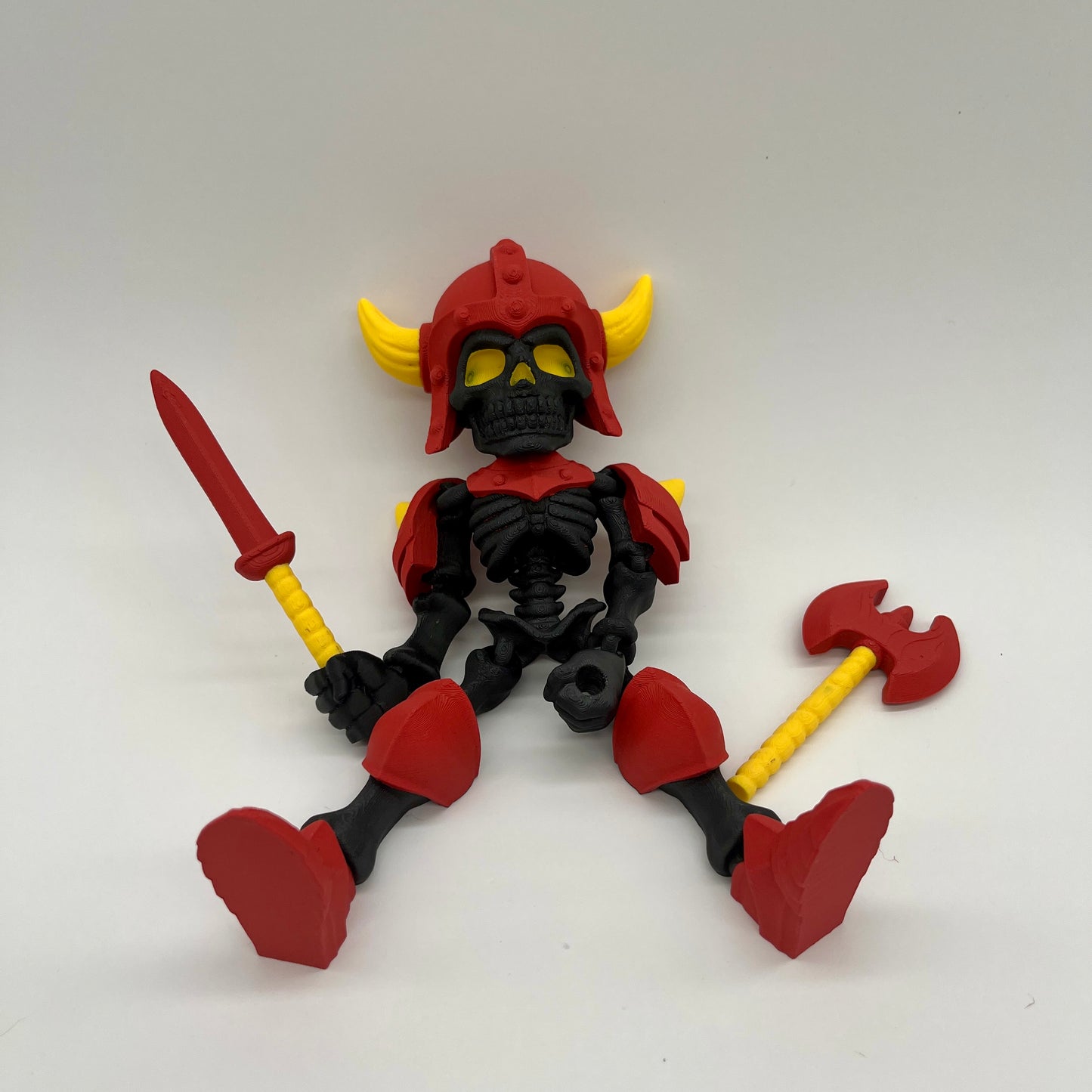 Skeleton Knight – Flexi Pose Figure with Sword & Axe Black Skeleton