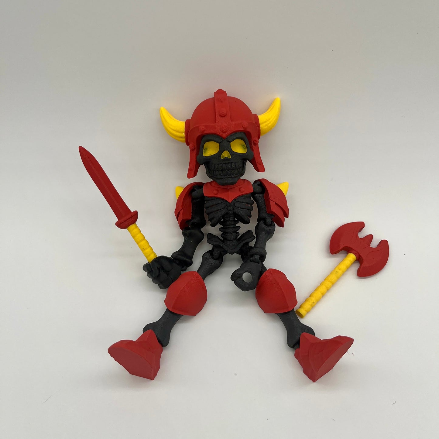 Skeleton Knight – Flexi Pose Figure with Sword & Axe Black Skeleton