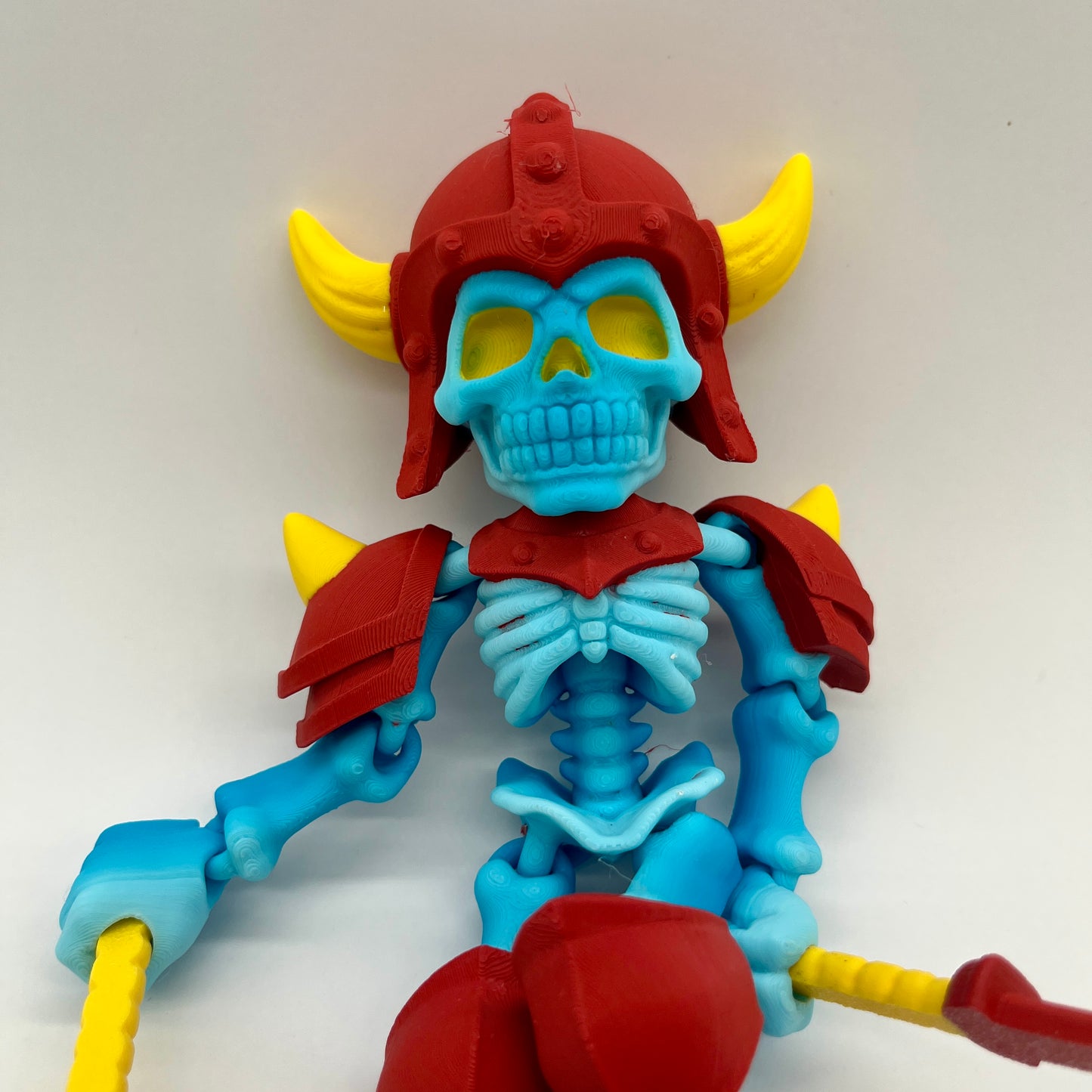 Skeleton Knight – Flexi Pose Figure with Sword & Axe Blue ,Skeleteton