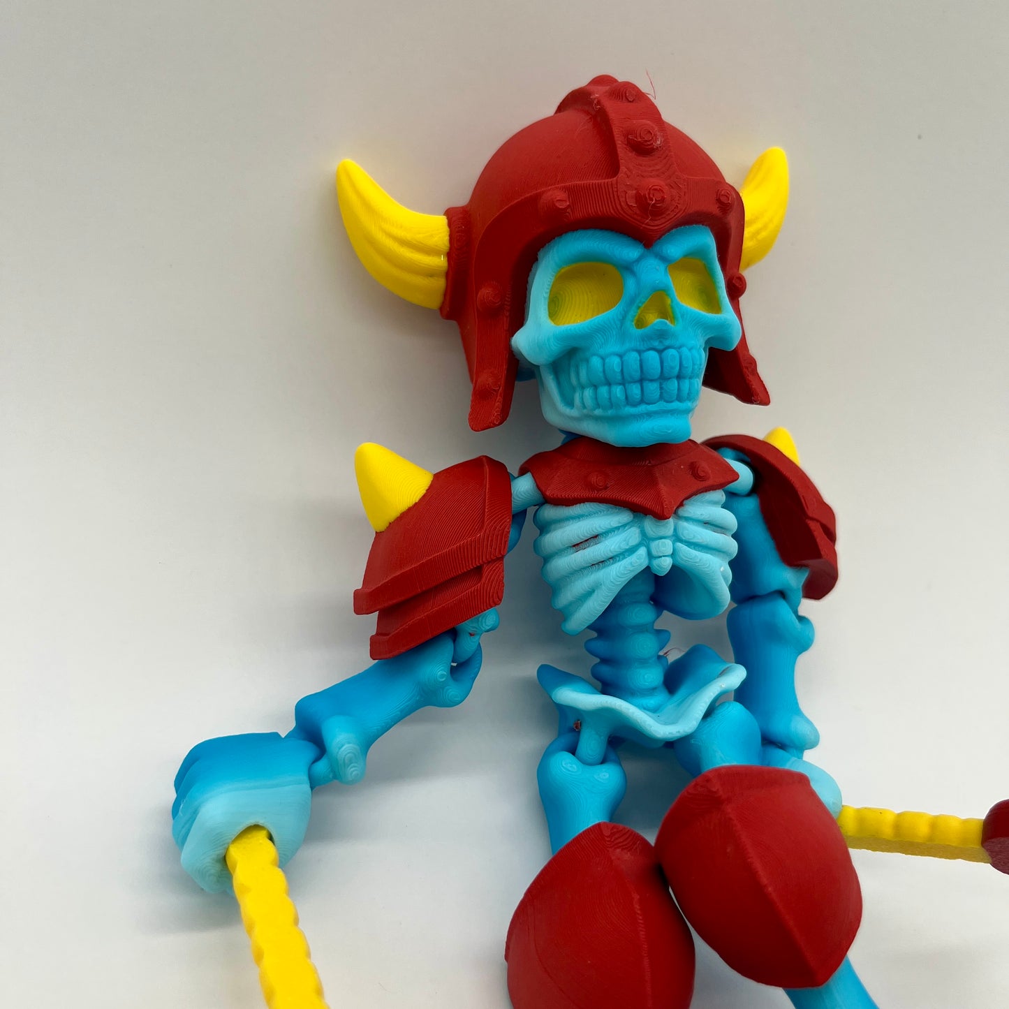 Skeleton Knight – Flexi Pose Figure with Sword & Axe Blue ,Skeleteton
