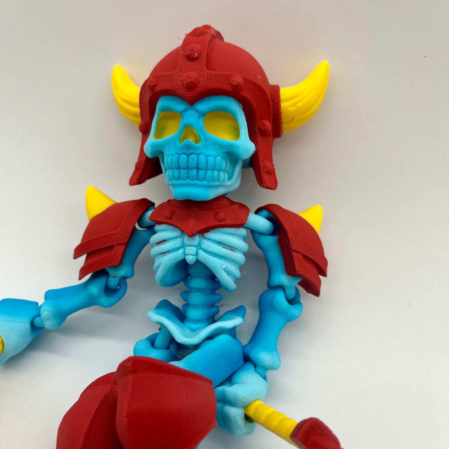 Skeleton Knight – Flexi Pose Figure with Sword & Axe Blue ,Skeleteton