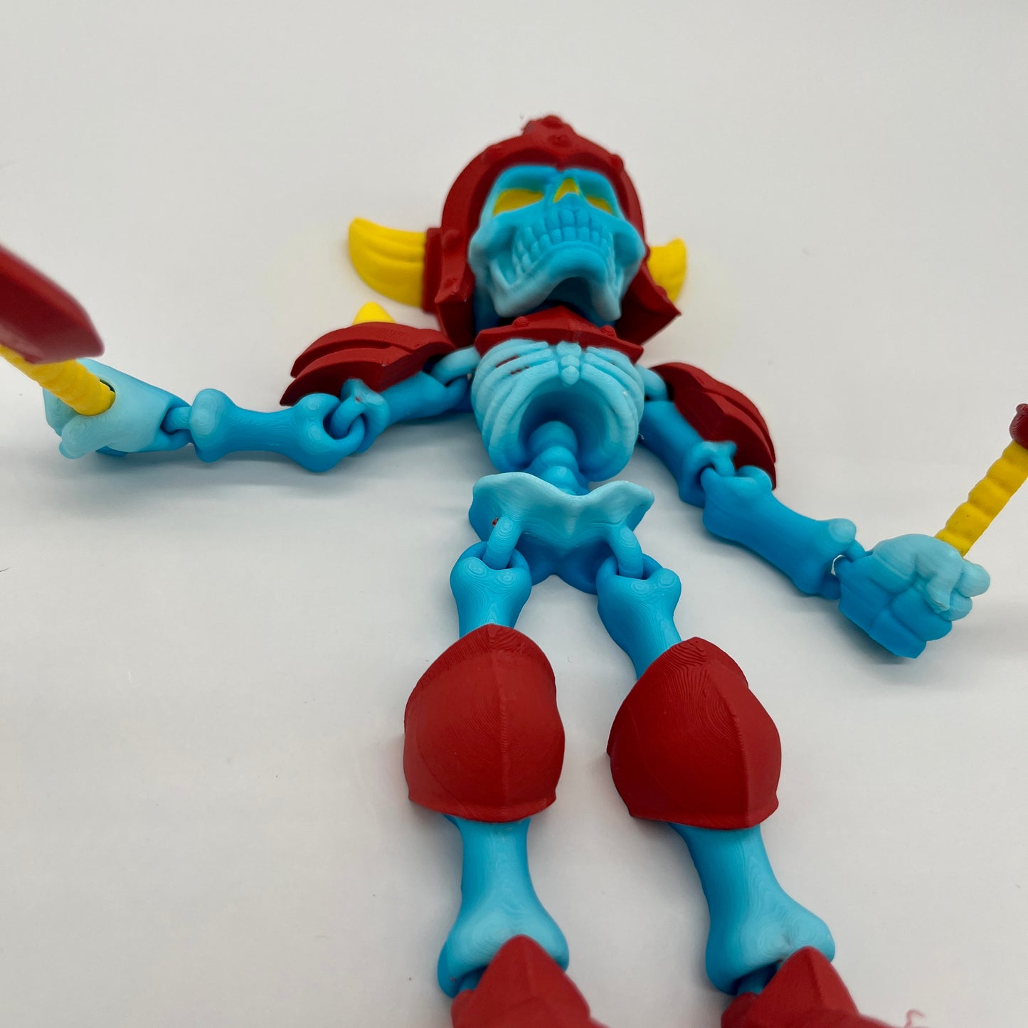 Skeleton Knight – Flexi Pose Figure with Sword & Axe Blue ,Skeleteton