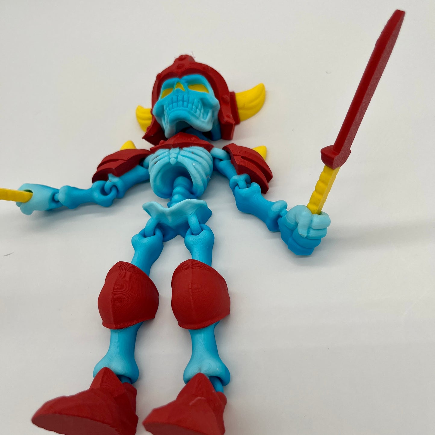 Skeleton Knight – Flexi Pose Figure with Sword & Axe Blue ,Skeleteton