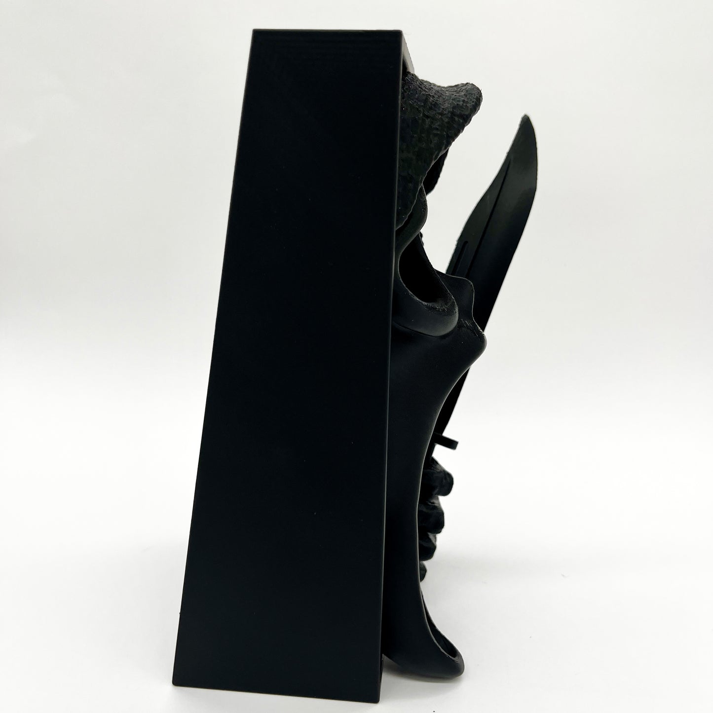 Ghost Face Book Nook — Matte Black Horror Shelf Insert