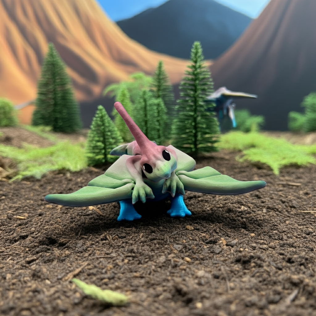 Cinderwing Articulated Nyctosaurus – 3D Printed Poseable Prehistoric Flying Reptile Toy