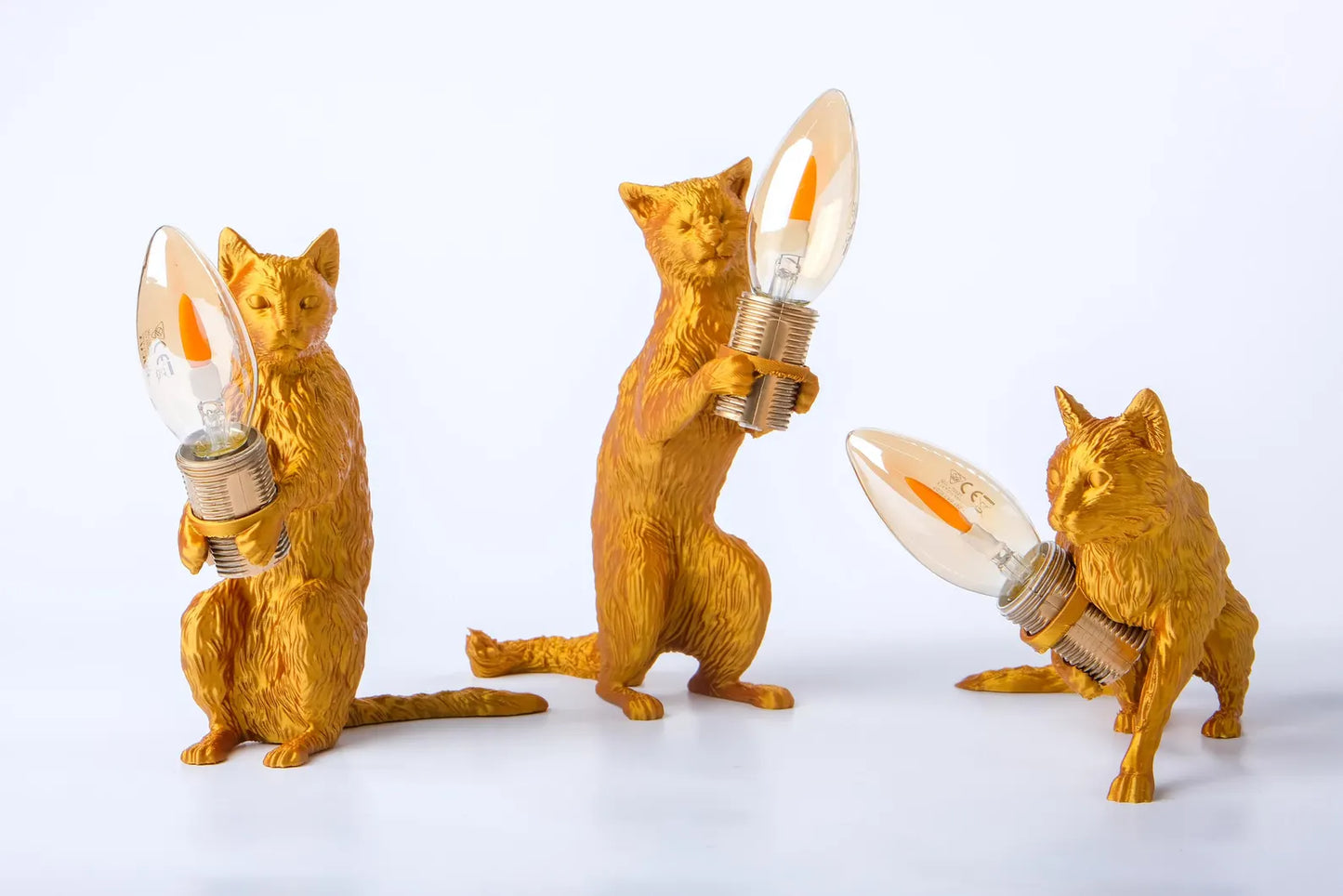 Cat Table Lamp - Feline Desk Light, 3D Printed Animal Lighting - Made in the U.S.A