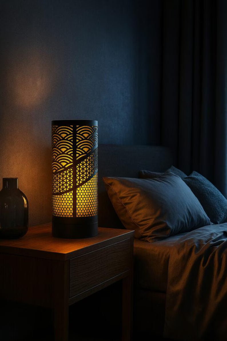 Patti Geometric Table Lamp – Modern Pattern Ambient Light