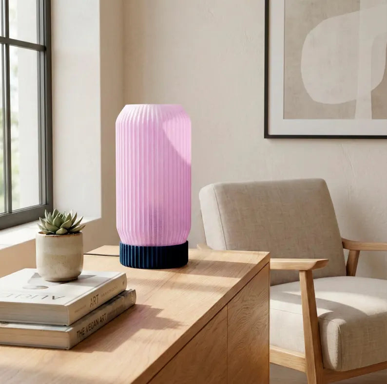 Ribbed Astraea Table Lamp – Modern Bedside Light with Soft Ambient Glow