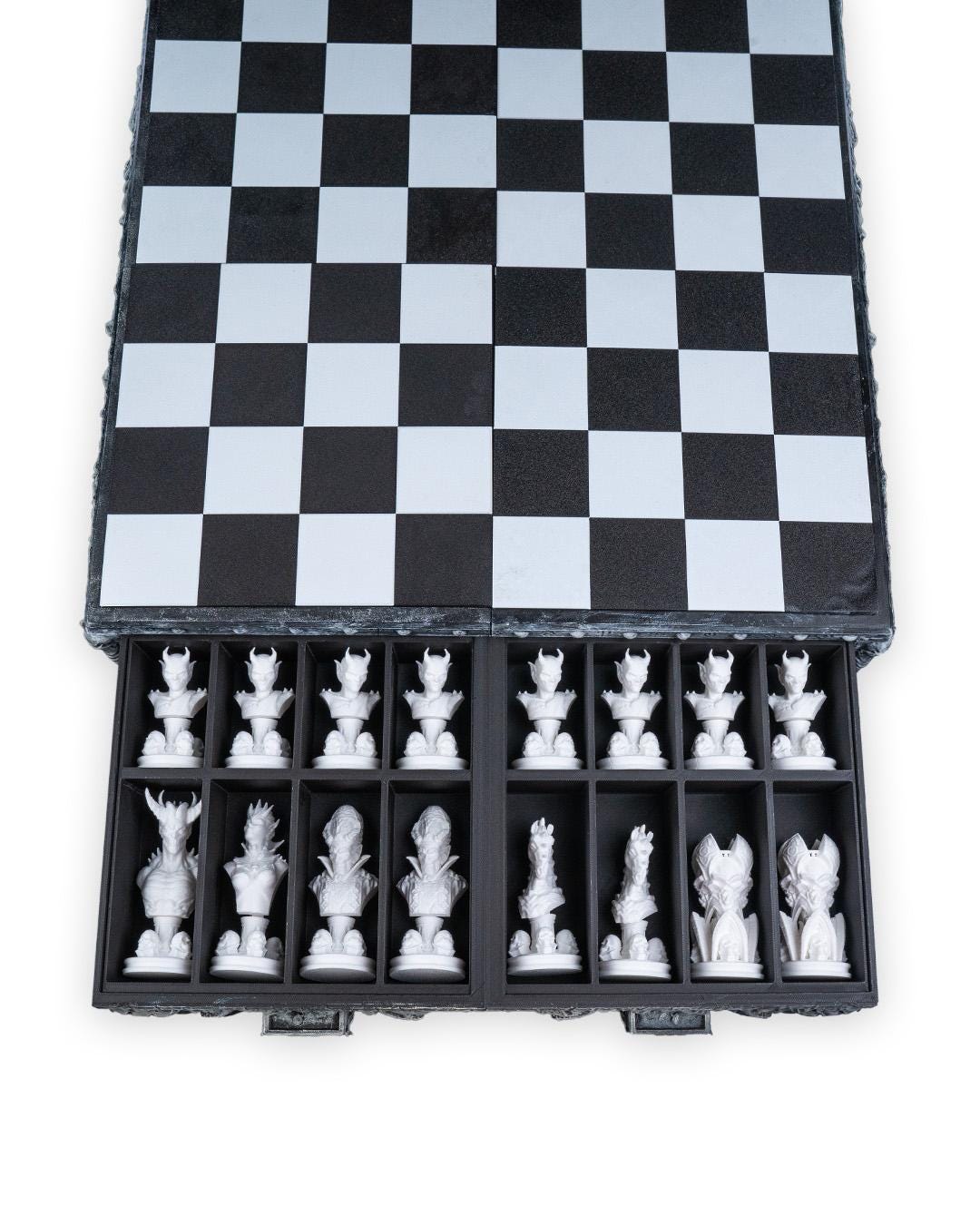 Elegant Chess Set for Display or Play,Personalized Chess Set,Unique 3D Printed Chess Set,Perfect for Home Decor or Gif, Demonic , Demon