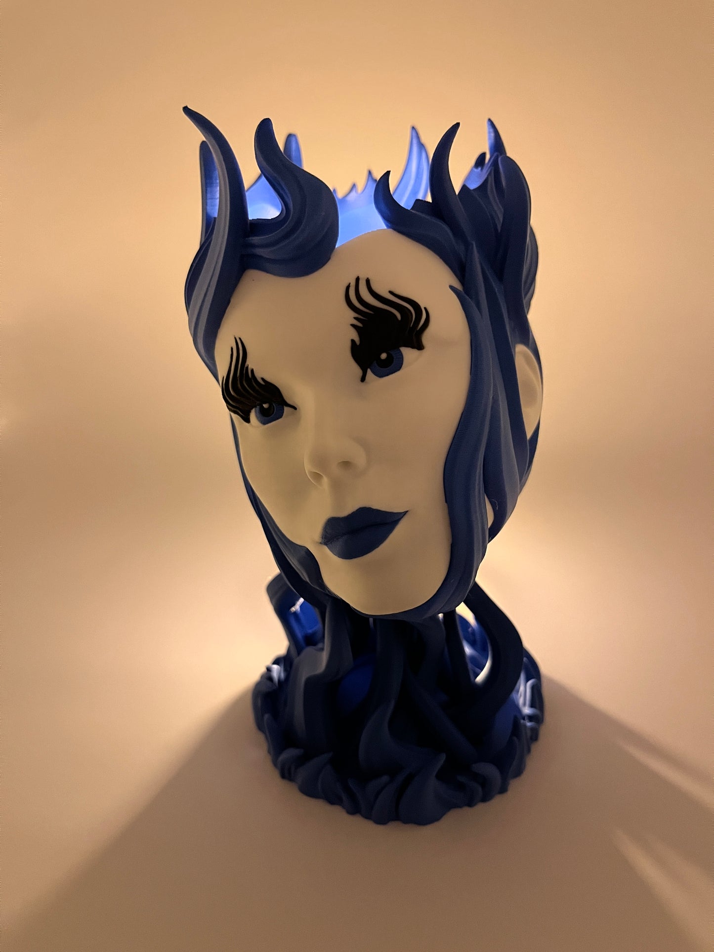 Fluida Blue Flame Enchantress Bust – Fantasy Art Sculpture Figurine