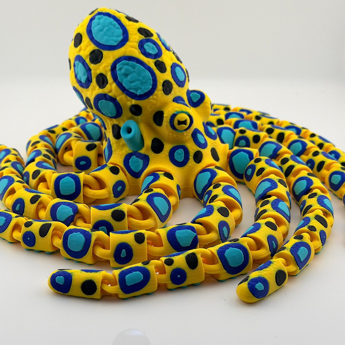 Neon Tide Articulated Octopus Decor – Colorful Poseable Oceanic Accent by 3BC Creations