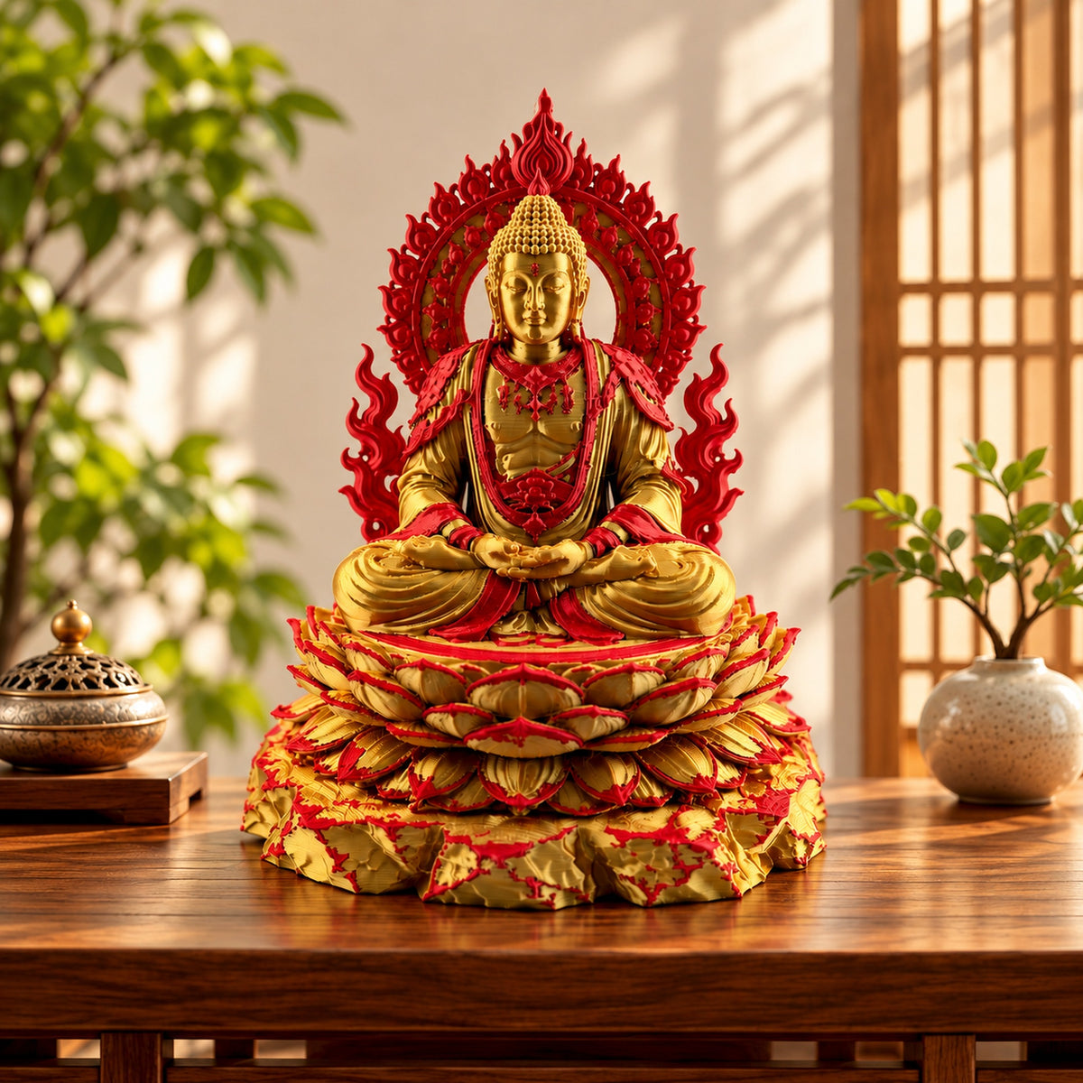 Radiant Lotus Buddha Sculpture