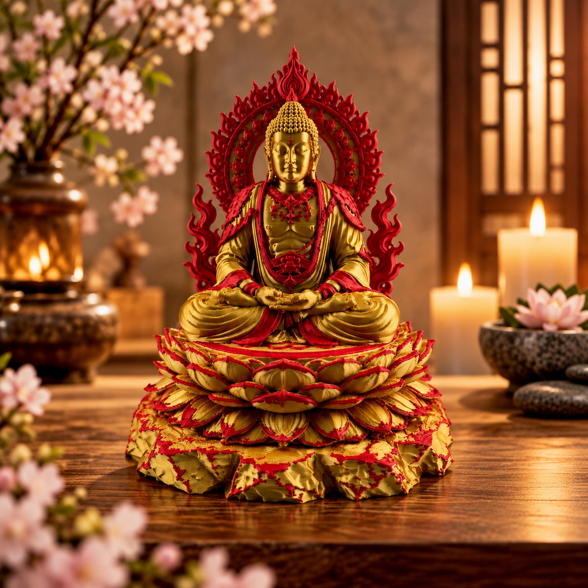 Radiant Lotus Buddha Sculpture