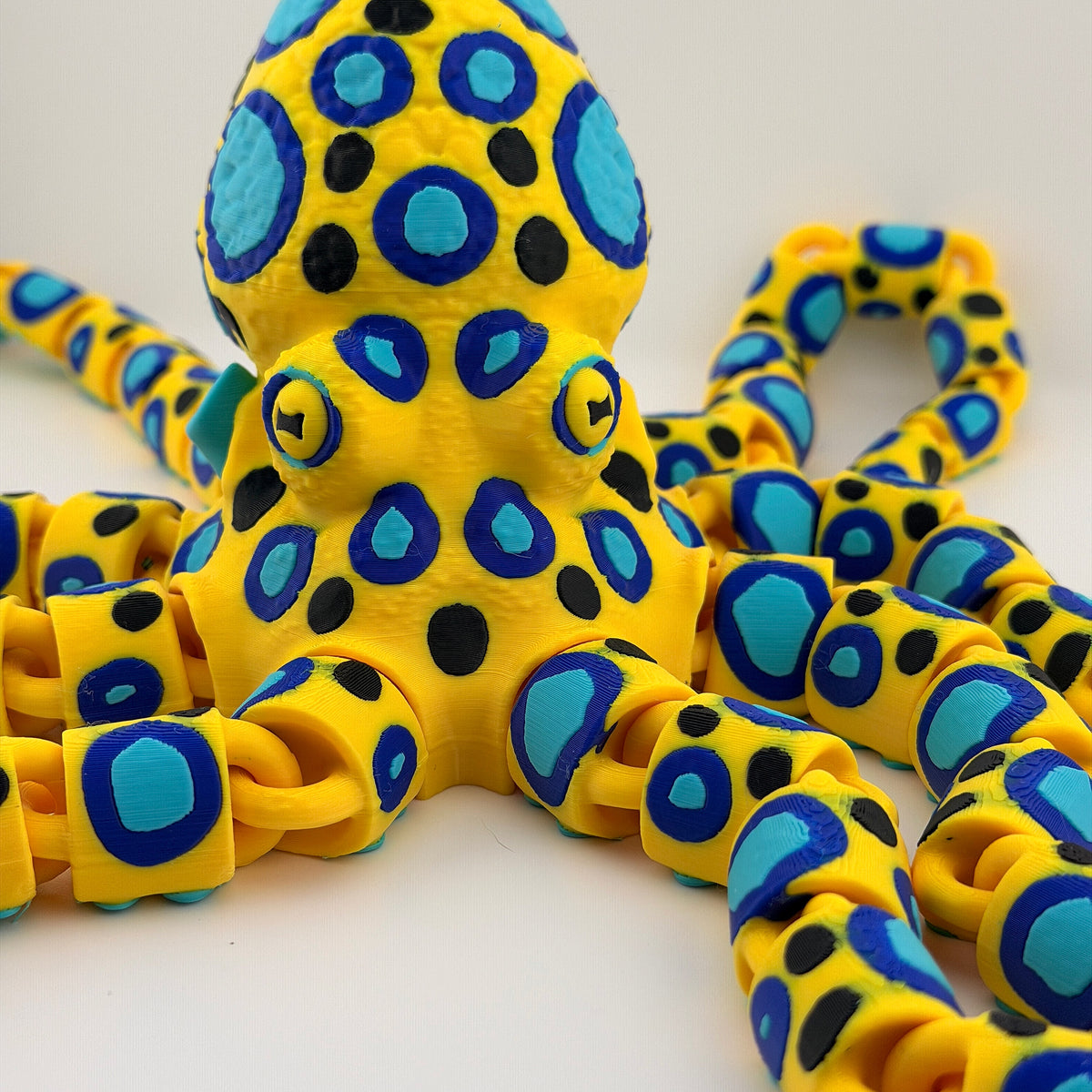 Neon Tide Articulated Octopus Decor – Colorful Poseable Oceanic Accent by 3BC Creations