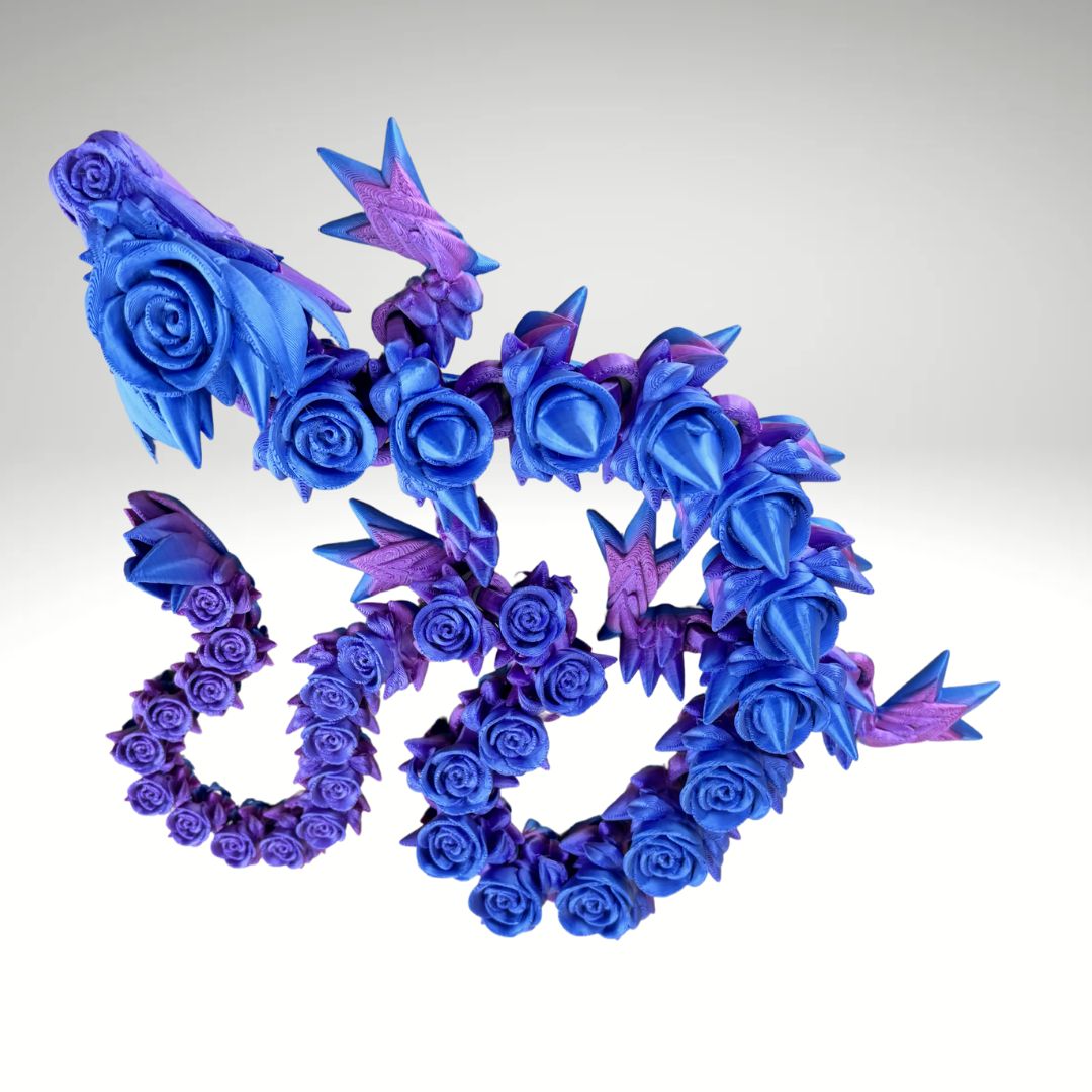 29” Rose Dragon Articulating Joints - Flexible Wings Fidget Toy - Collectible Figurine - ADHD, Autism, Stress and Anxiety Relief