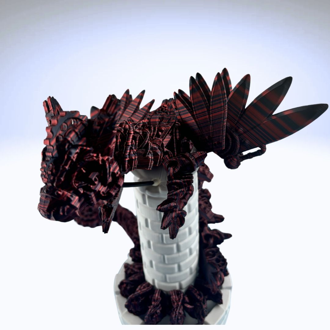 24.5” Steampunk Dragon, Articulating Flexi Wiggle ADHD, Autism, Stress and Anxiety Relief