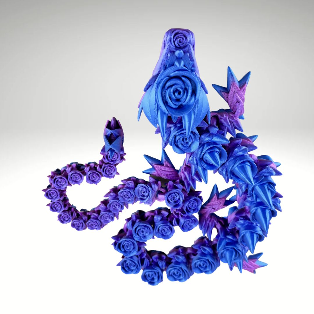 29” Rose Dragon Articulating Joints - Flexible Wings Fidget Toy - Collectible Figurine - ADHD, Autism, Stress and Anxiety Relief