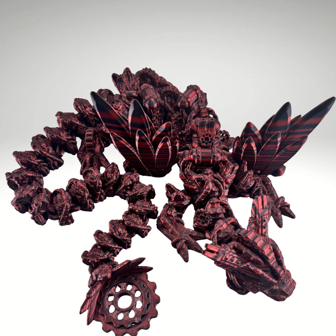 24.5” Steampunk Dragon, Articulating Flexi Wiggle ADHD, Autism, Stress and Anxiety Relief