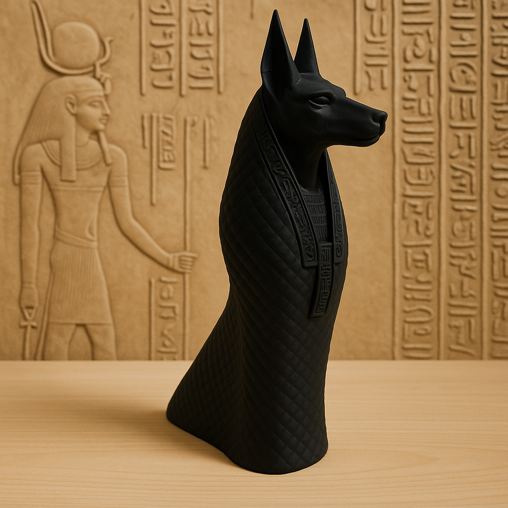 Anubis Sculpture • 3D-Printed Ancient Egypt Decor • Matte Black Symbolic Statue for Mystic Home Styling