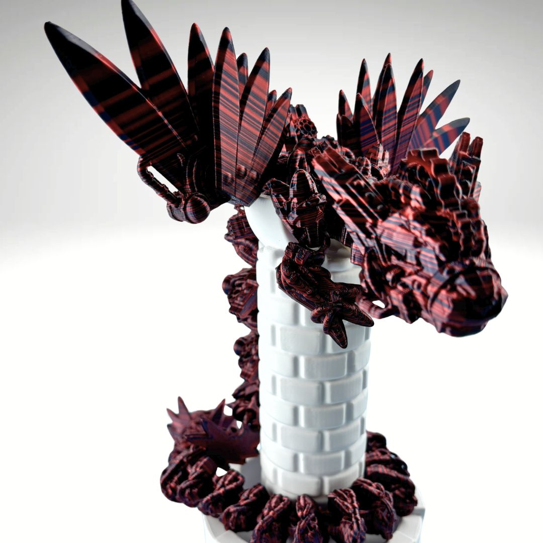 24.5” Steampunk Dragon, Articulating Flexi Wiggle ADHD, Autism, Stress and Anxiety Relief