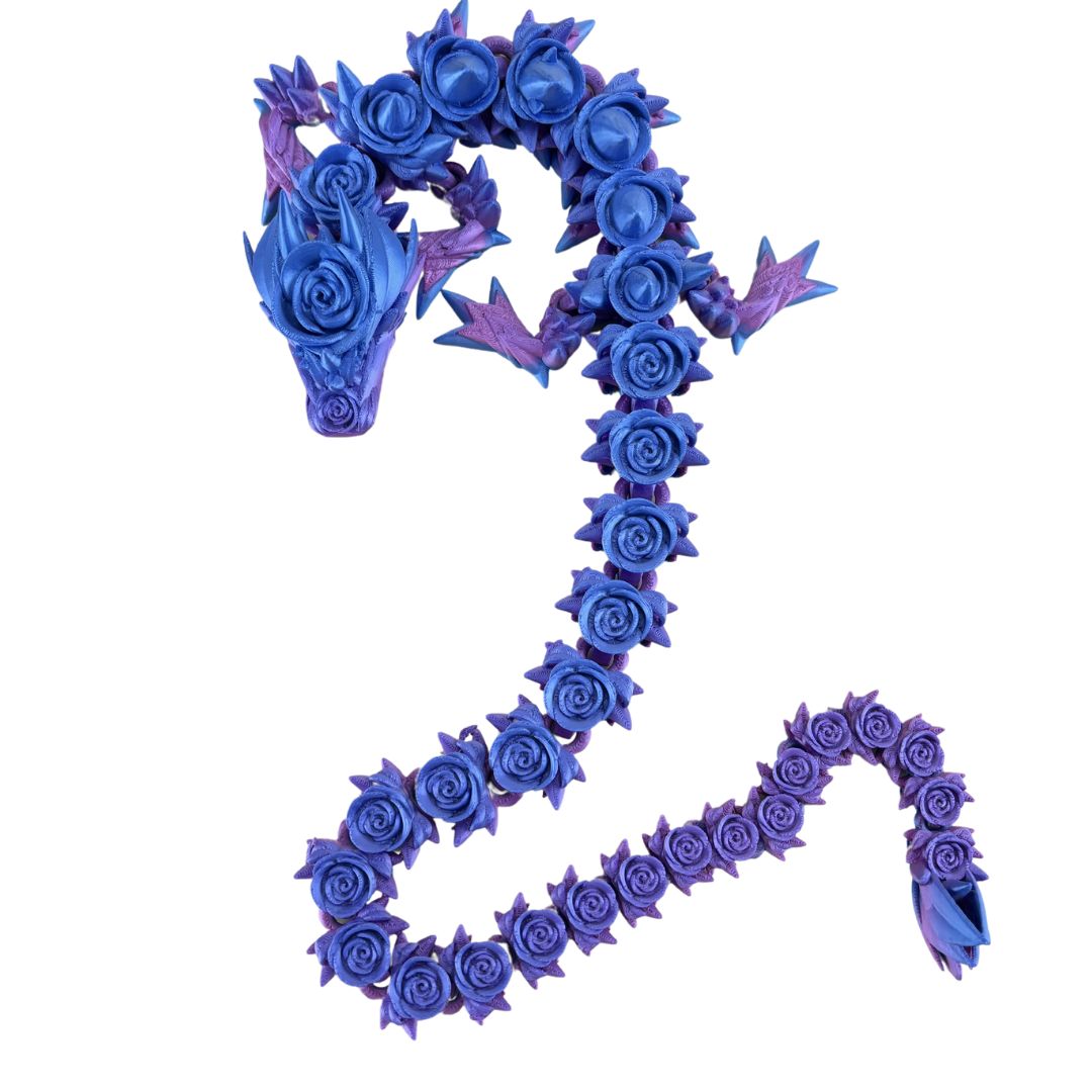 29” Rose Dragon Articulating Joints - Flexible Wings Fidget Toy - Collectible Figurine - ADHD, Autism, Stress and Anxiety Relief