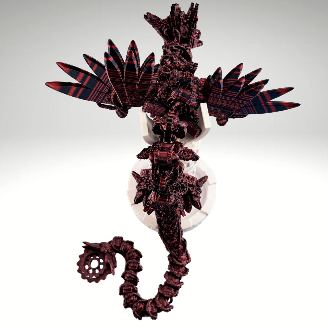 24.5” Steampunk Dragon, Articulating Flexi Wiggle ADHD, Autism, Stress and Anxiety Relief