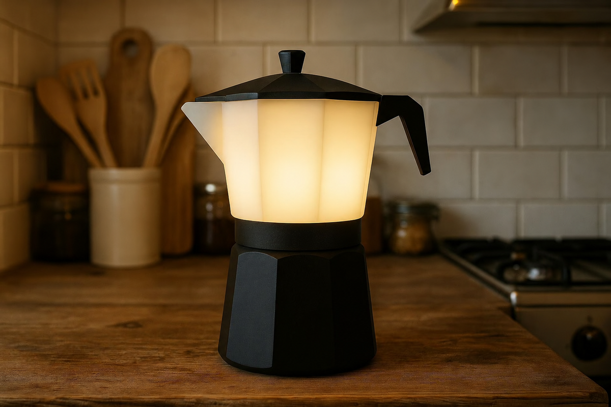 Omegna Coffee Maker Table Lamp – Modern Kitchen Accent Light