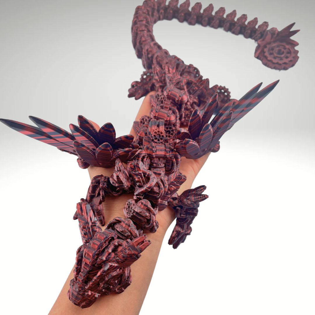 24.5” Steampunk Dragon, Articulating Flexi Wiggle ADHD, Autism, Stress and Anxiety Relief