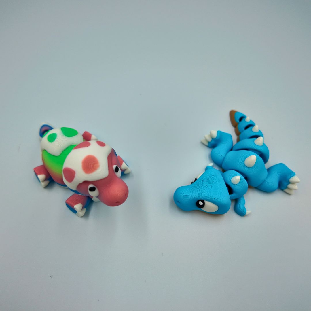 Dinosaur Baby Toys with Storage Egg, T-Rex and Brachiosaurus Figures, Blue/white and Rainbow Colors