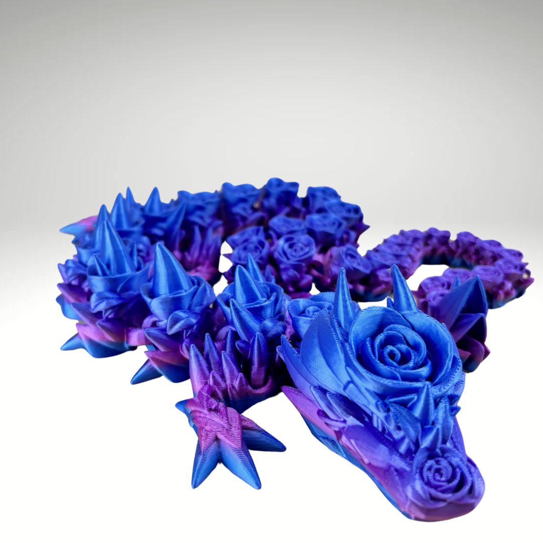 29” Rose Dragon Articulating Joints - Flexible Wings Fidget Toy - Collectible Figurine - ADHD, Autism, Stress and Anxiety Relief