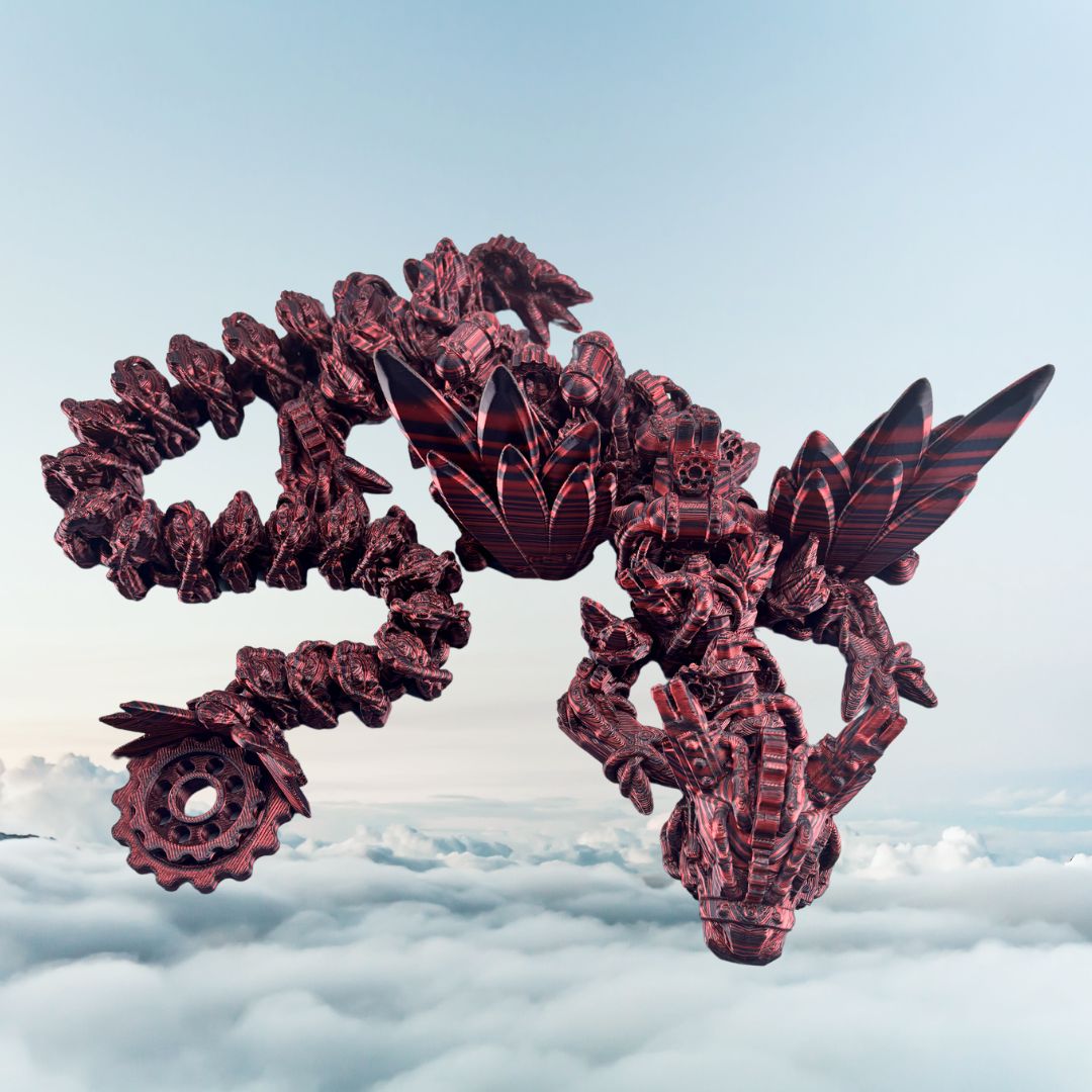 24.5” Steampunk Dragon, Articulating Flexi Wiggle ADHD, Autism, Stress and Anxiety Relief