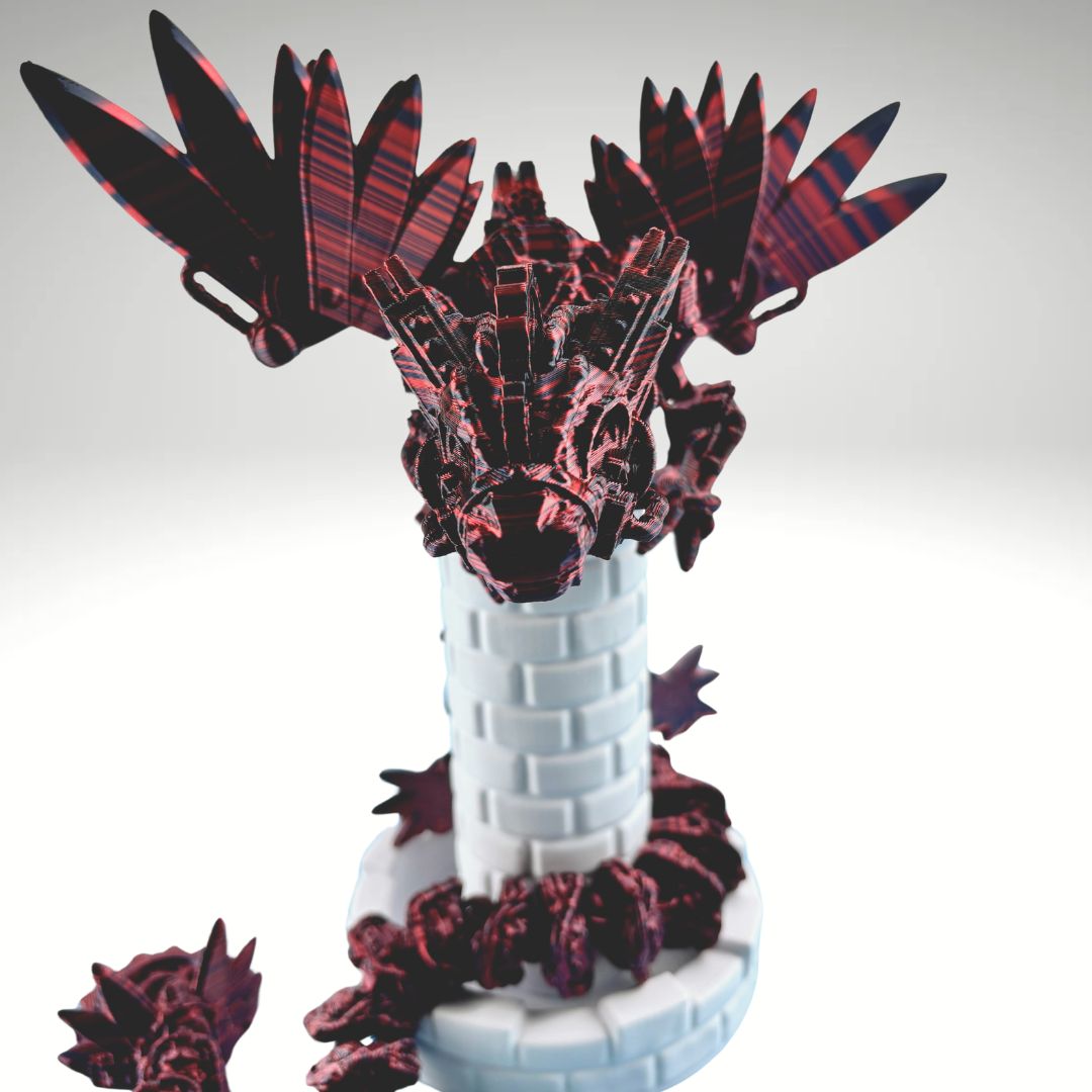 24.5” Steampunk Dragon, Articulating Flexi Wiggle ADHD, Autism, Stress and Anxiety Relief